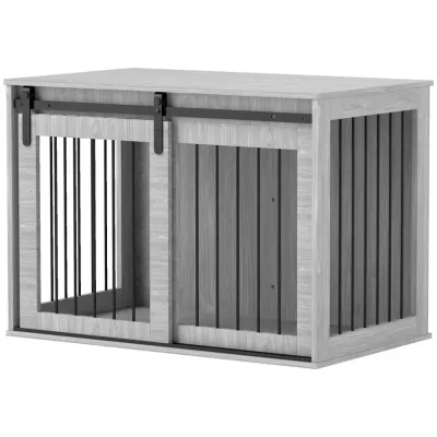 Hundbur Hundkennel Grå av Metall för Stora 98 x 58 x 61 cm