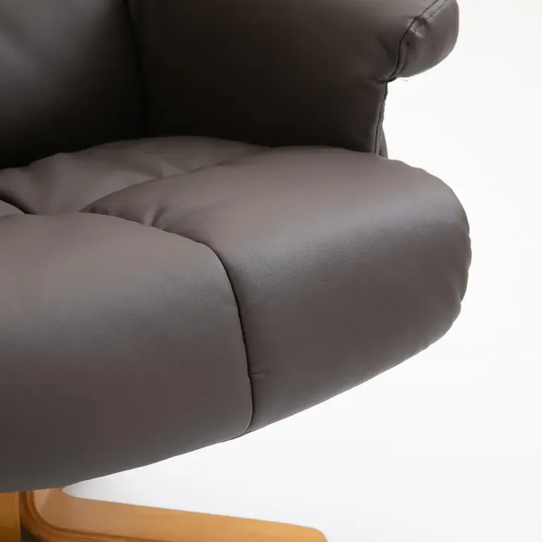 Relaxfåtölj med Fotpall och Massage Brunt Läder