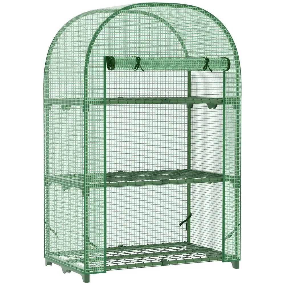 Litet Tunnelväxthus 3 Hyllor Kompakt 80 x 49 x 120 Cm