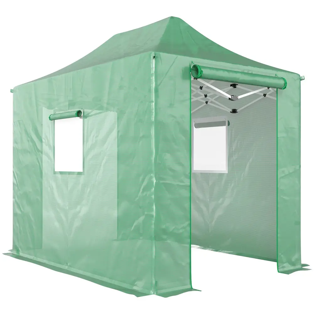 Växthus Pop-Up Grön PE-Plast Hopfällbart 300x200x270 Cm