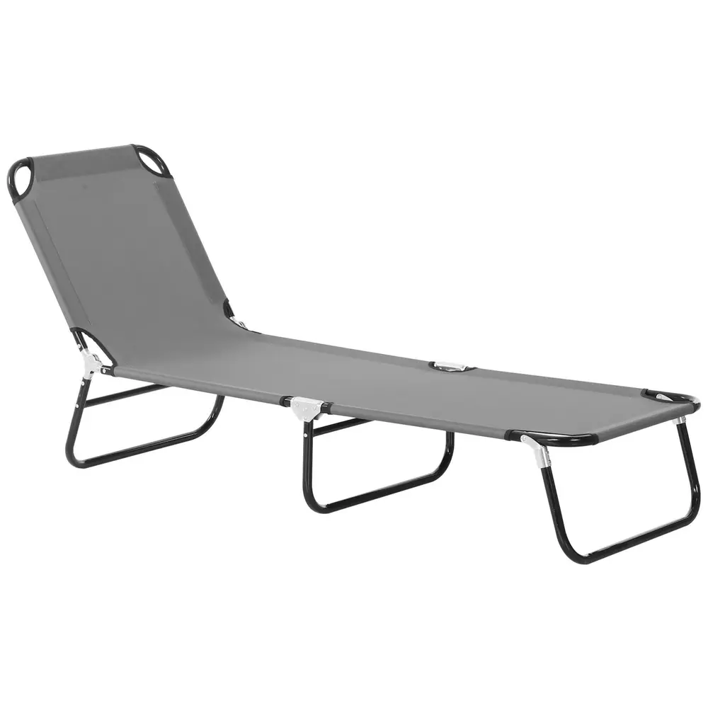Solstol Trädgårdsstol Svart av Stål 188 x 56 x 28 Cm