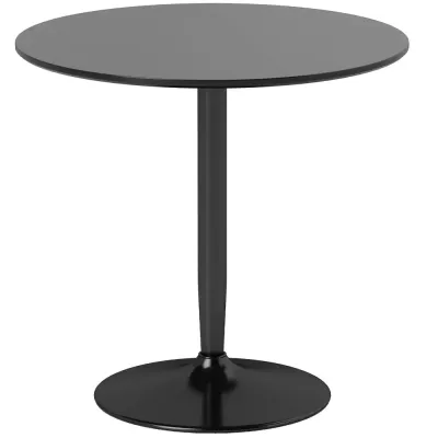 Matbord Runt Svart MDF och Stål Litet Köksbord för 2 80 cm
