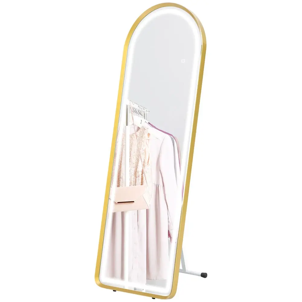 Helfigursspegel Väggspegel Guld av Glas 47 x 146 Cm