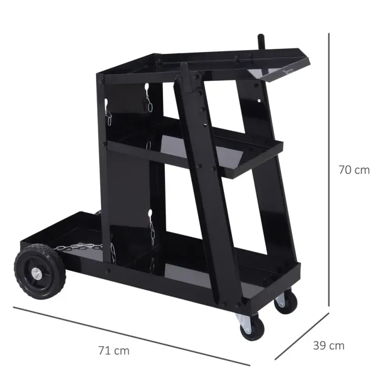 Svetsvagn 3 Hyllplan Rullbar Vagn 71 x 39 x 70 cm
