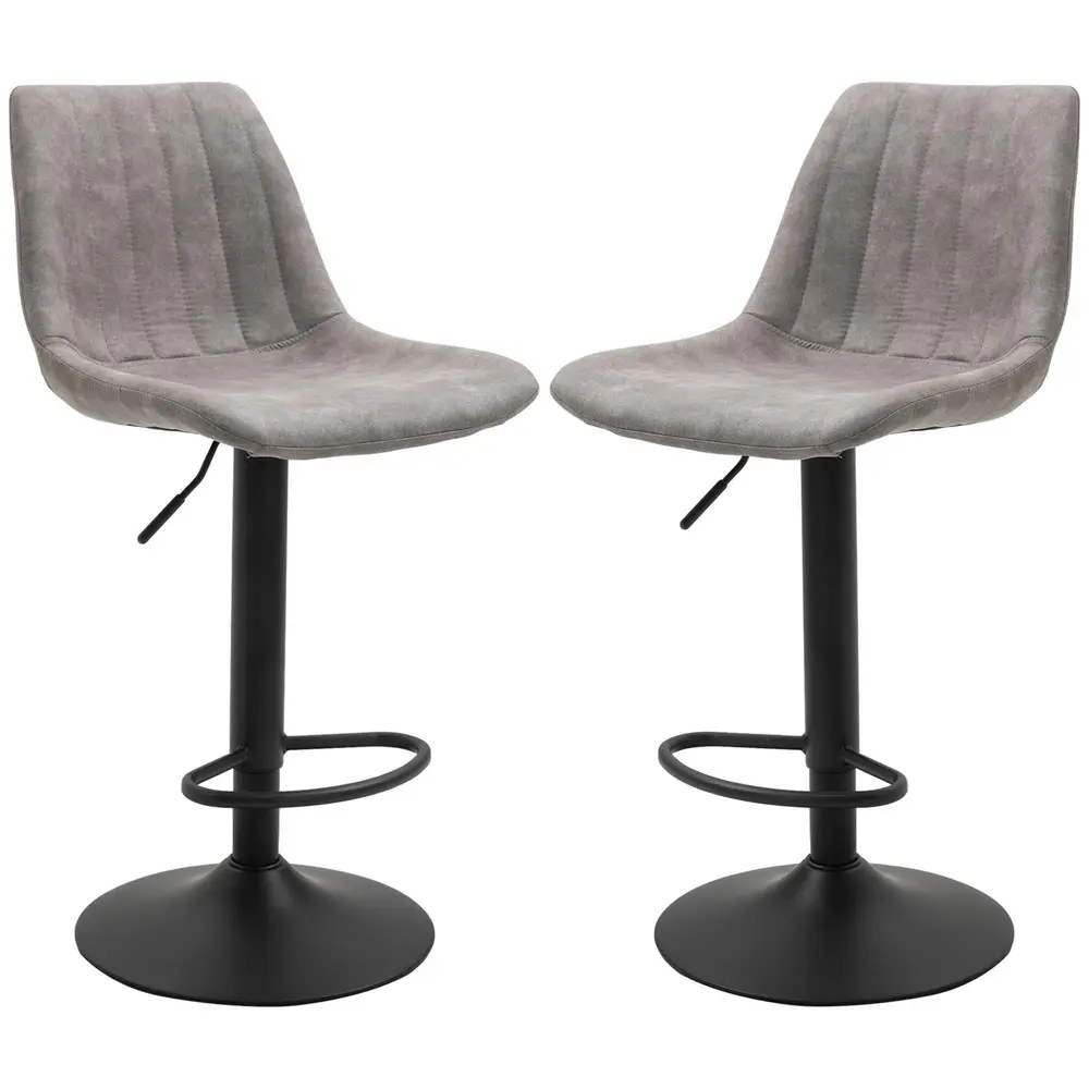Set 2 Barstolar i Retrodesign med Fotstöd Höj