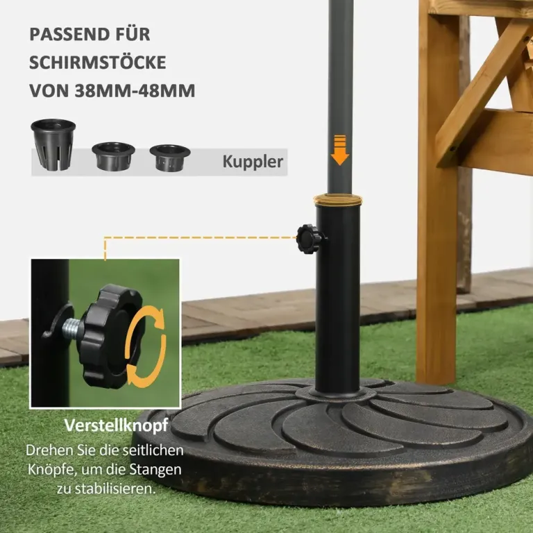 Parasollställ Parasollstativ Brons av Harts Runt Ø38-48 m