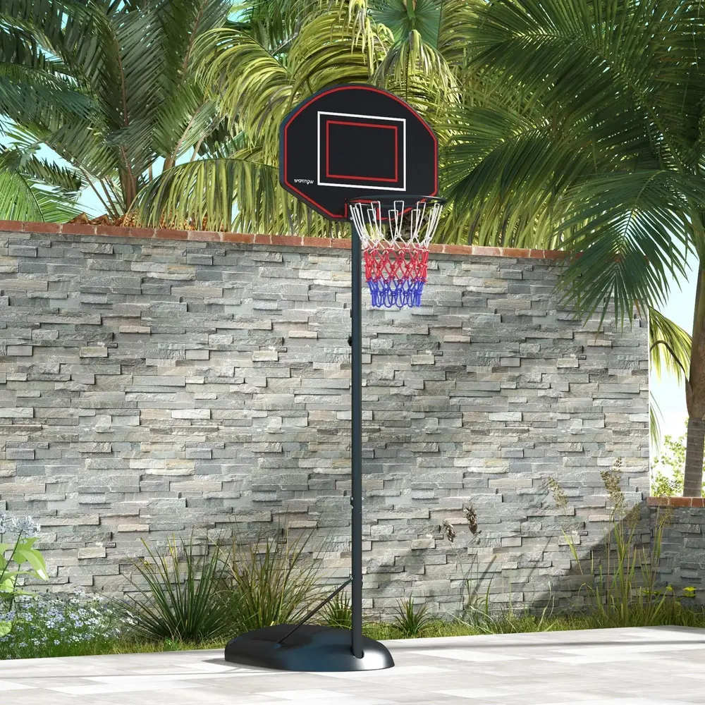 Basketkorg Basketstativ Svart av Stål 221-282 Cm