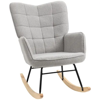 Gungstol Relaxstol Accentstol Ljusgrå 71 x 92 x 101 cm