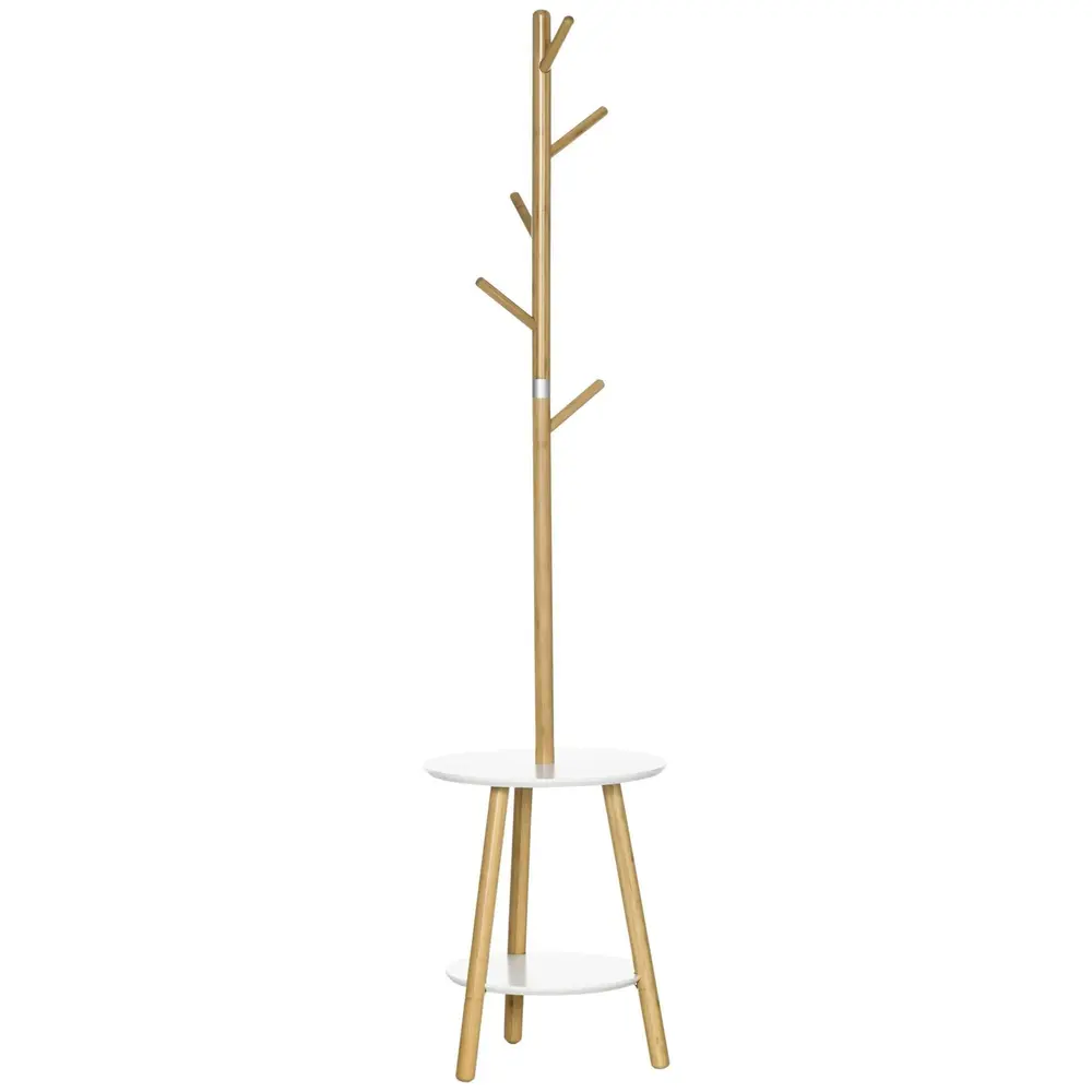 Klädhängare Klädställ Natur Vit av Bambu och Trä 171 Cm