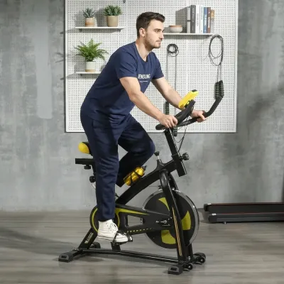 Tyst Motionscykel med Motstånd Pulssensor och Monitor Gul