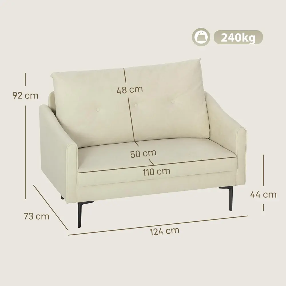 2-sits Soffa med Skumstoppning och Tygöverdrag för