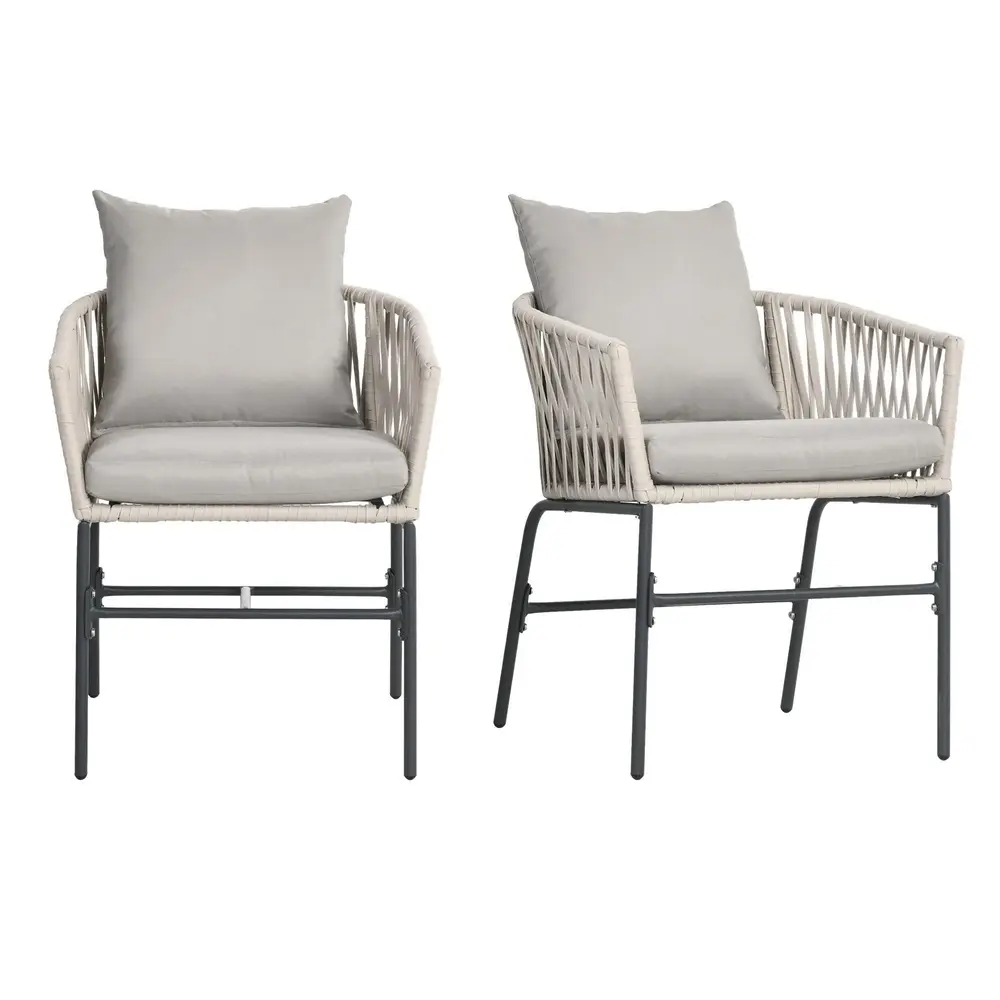 Uteplatsstolar i Boho-Stil Set Om 2 Sittkuddar Tvättbart