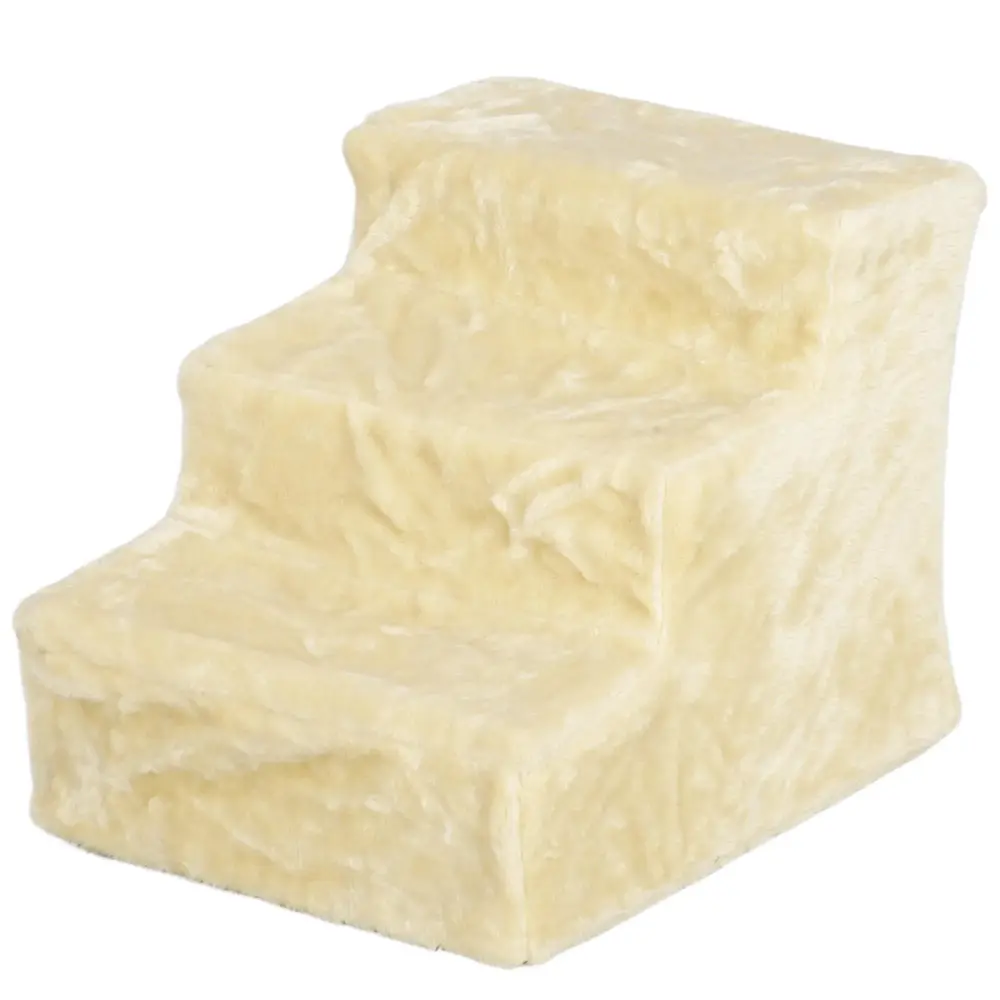 Hopfällbar Djurtrappa 3 Steg, Beige