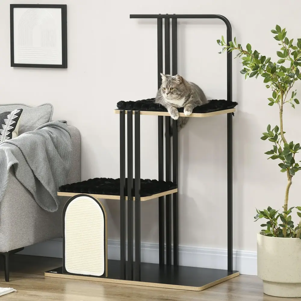 Klösträd för Katter med Koja och Sisalpelare