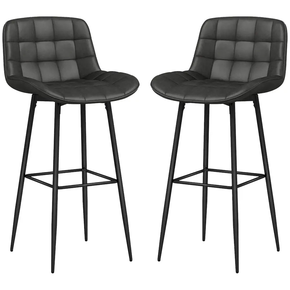 Barstolar Bistropallar Mörkgrå av Stål 48,5 x 48 x 98 cm