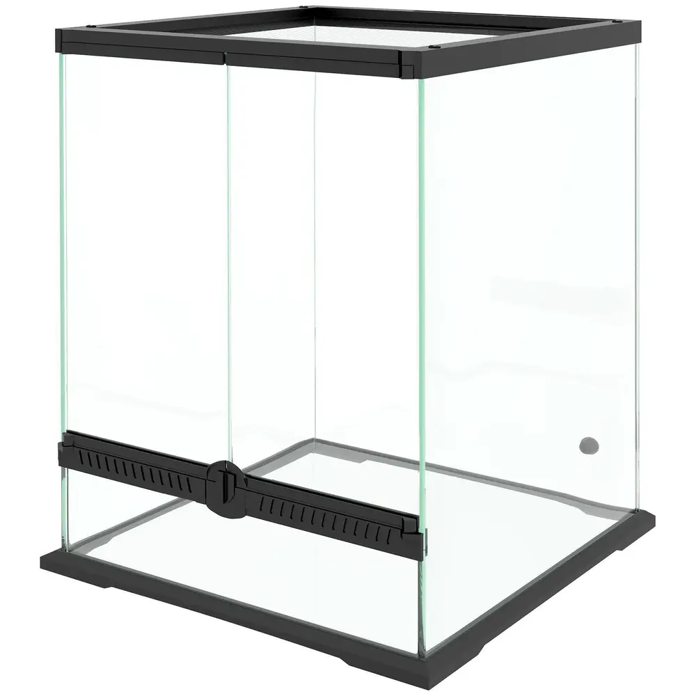 Terrarium Reptilbox Svart av Metall 45 x 45 x 60 Cm