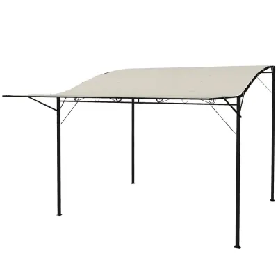 Pergola Trädgårdslusthus Väggmonterat Krämvit 3 x 2,5 m