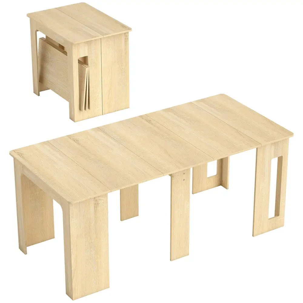 Matbord Utdragbart Naturfärgad Spånskiva Flexibelt 180 Cm