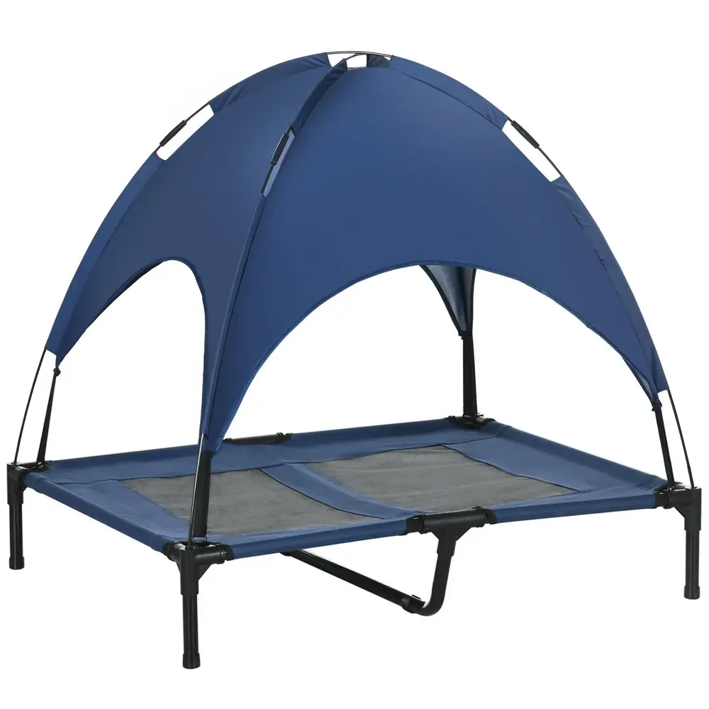 Husdjurssäng Hundsäng Svart av Mesh Tyg och Metall