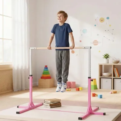 Gymnastikstång för Barn Justerbar 13 Lägen, Rosa