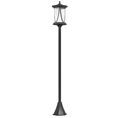 Gatubelysning Solcellslampa Svart av ABS 17 x 17 x 127 cm
