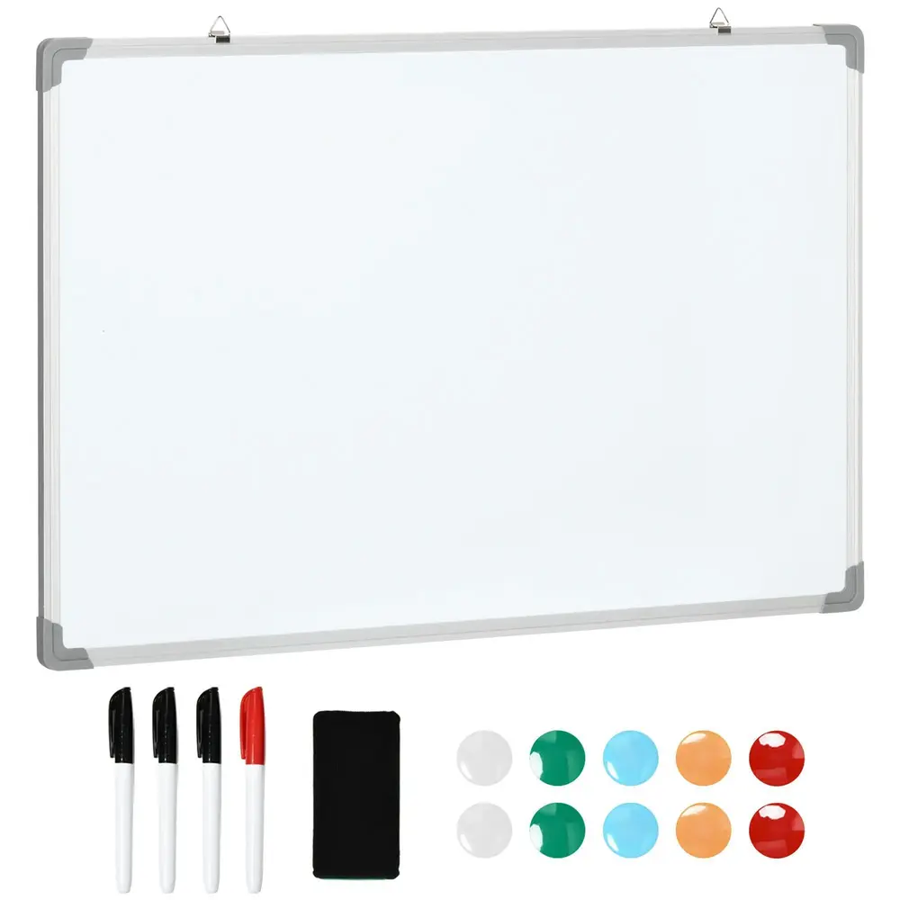 Whiteboard Magnettavla med Tillbehör 4 Pennor 1 Svamp