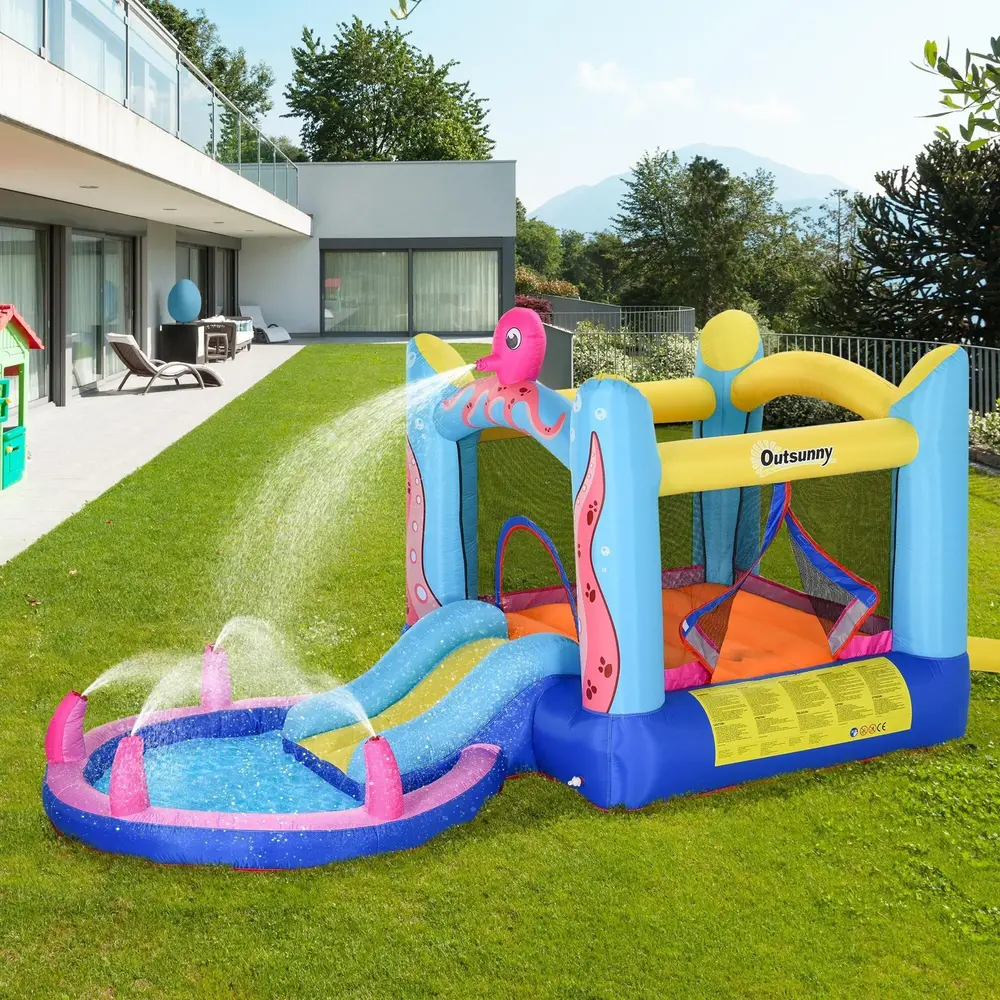 Uppblåsbar Hoppborg med Vattenrutschkana Stort Lekland