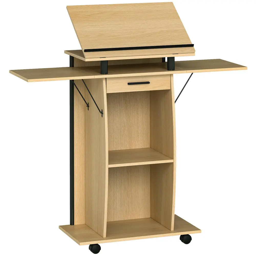 Rullande Talarstol med Vikbara Sidovingar Laptopbord