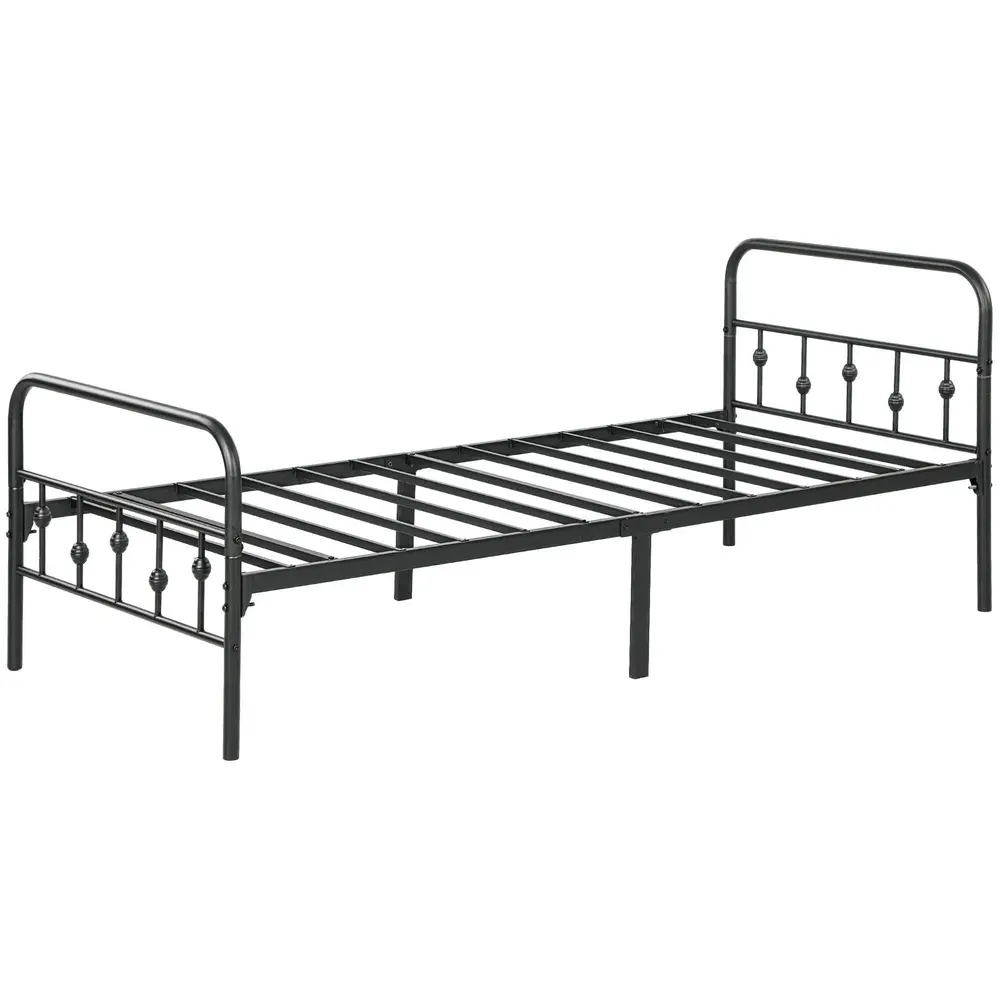Sängram Sängstomme Svart av Metall och Gästrum 200 x 90 cm
