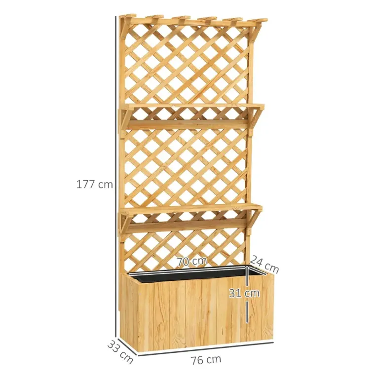 Odlingskrage med Rankgitter 2 Hyllplan 76 x 33 x 177 cm