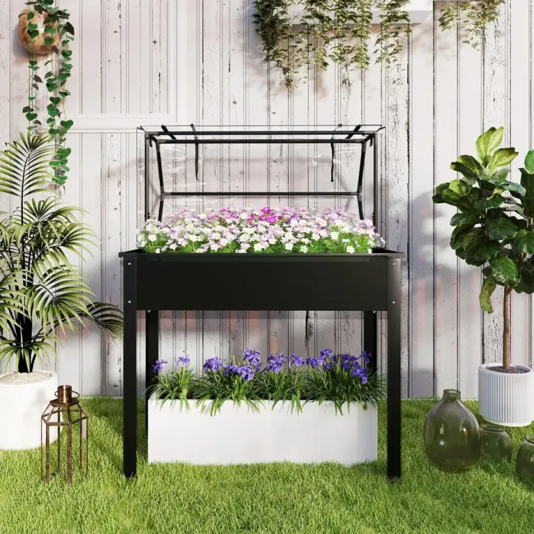 Odlingskrage med Växthustak 100 x 48 x 124 cm