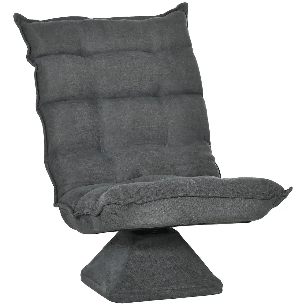 Vridbar Läsfåtölj med Linnelook Grå 62 x 70 x 95 Cm