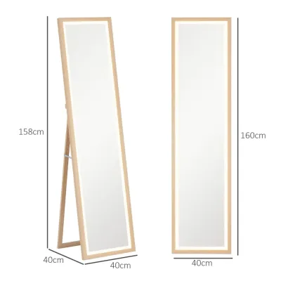 LED Fullängdsspegel med Touchkontroll Dimbar 3 40x160 cm