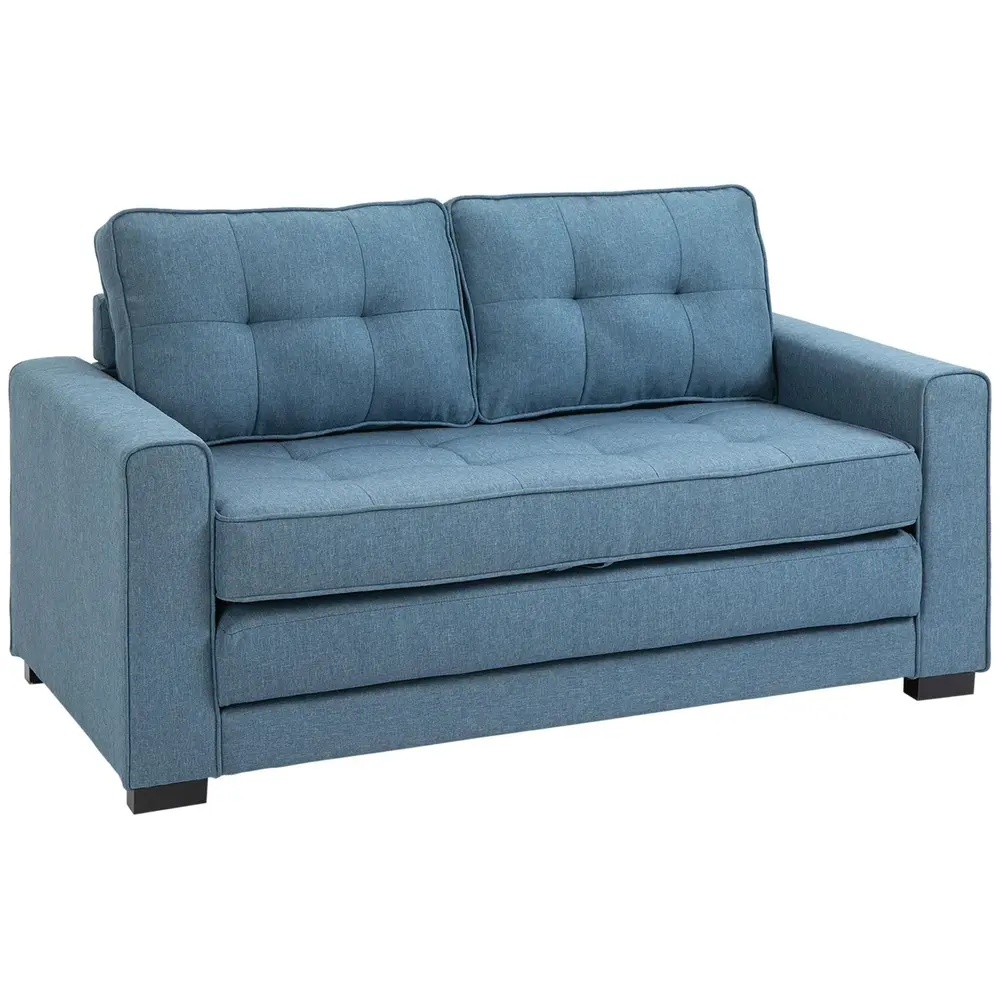 Bäddsoffa 2-Sits i Linnetyg Kompakt 147,5 x 75 x 85 Cm