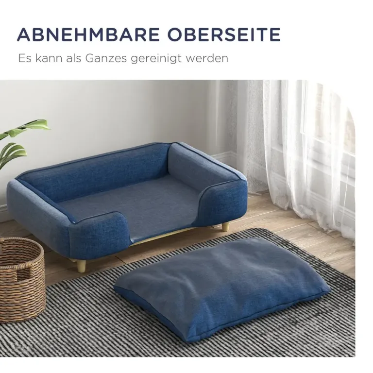 Hundsäng Hundsoffa Mörkblå av Polyester 96 x 66 x 24 cm
