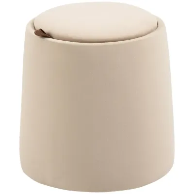 Rund Sittpuff med Förvaring Klädd Ottoman i 44 x 47,5 cm