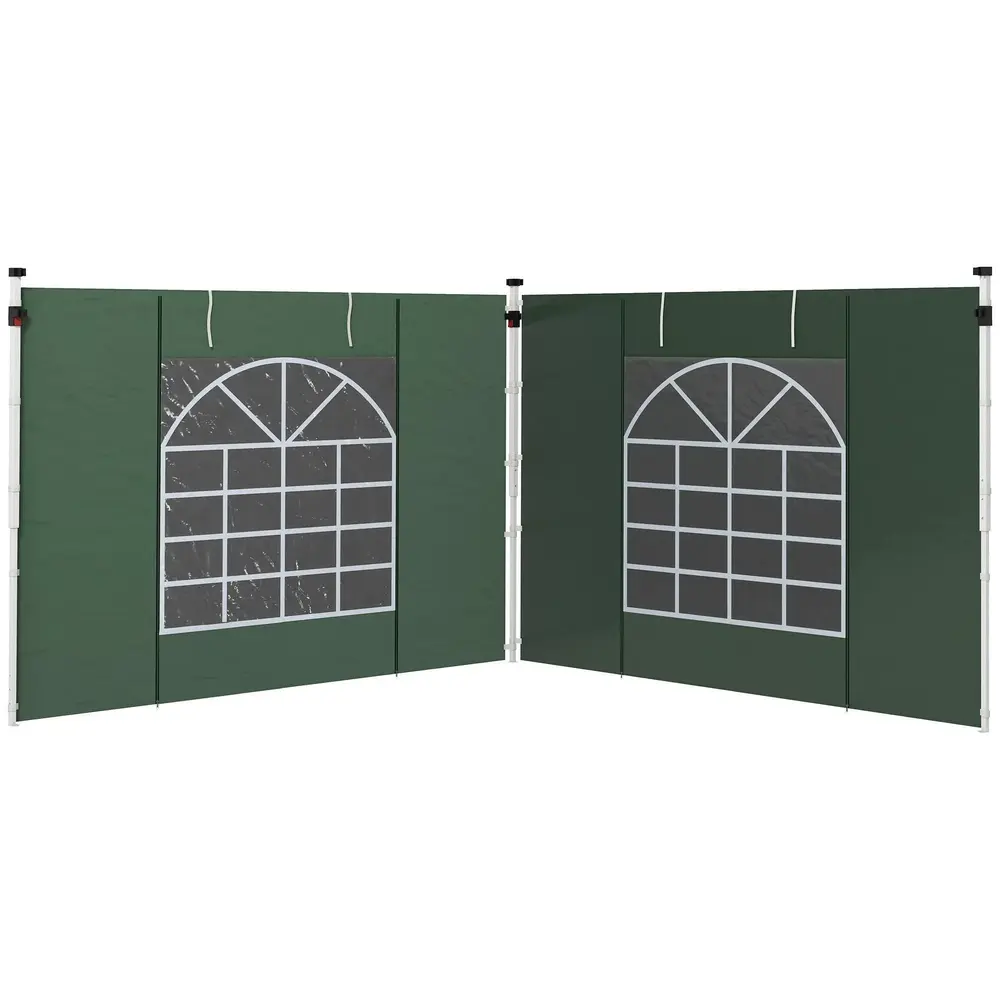 Sidoväggar Sidopaneler Set 2 för Paviljong Grön 3 x 3 m