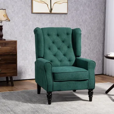 Öronlappsfåtölj med Tjock Vaddering Relax Knappstoppad Retro