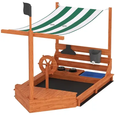 Sandlåda som Piratskepp med Soltak och Lekkök