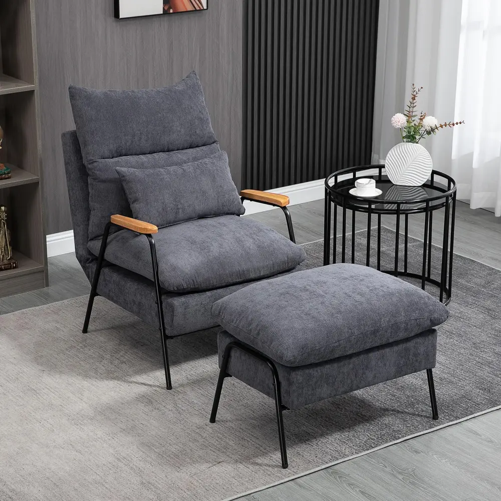 TV-Fåtölj med Pall Relaxstol 68 x 91,5 x 88 Cm