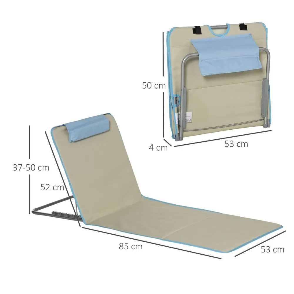 Strandmatta Strandstolar Set 2 Beige 134 x 48 x 43 Cm