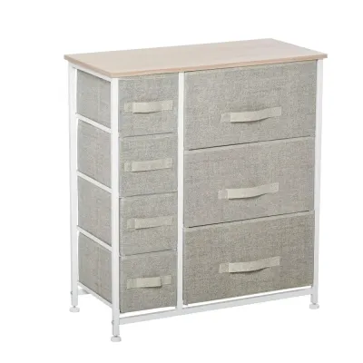 Lådskåp Byrå Grå av Fiberduk och Metall 7 63,5 x 30 x 71 cm
