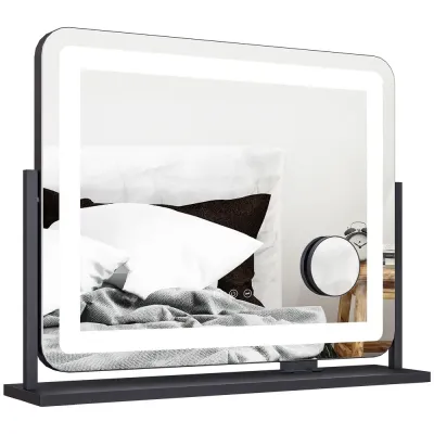 Sminkspegel med LED-Lampor USB-Port 3 Lägen och Roterbar