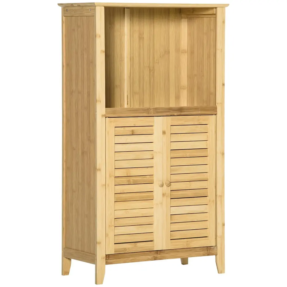 Badrumsskåp Stående Hylla Bambu Öppen 50 x 25,5 x 92 Cm