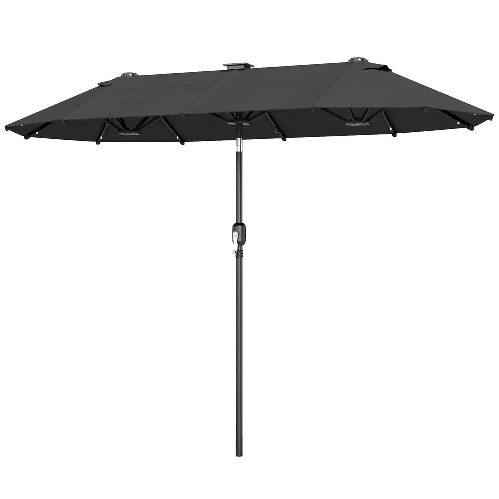 Dubbelparasoll med Solcellspanel 2,92 x 1,50 x 2,18 M