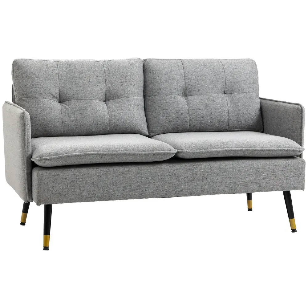 Tvåsits Soffa Loveseat Grå av Linnelook 139 x 68 x 76 Cm