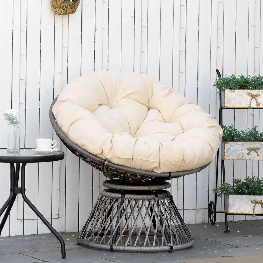 Papasanstol Korgstol med Sittdyna 87 x 97 x 90 Cm