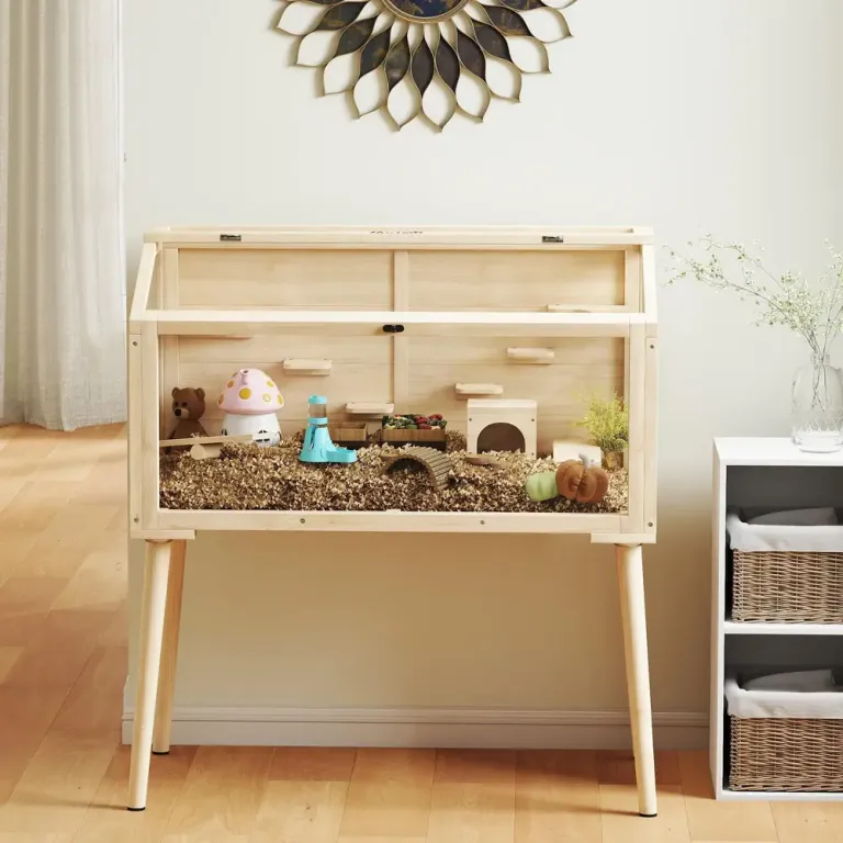 Smådjursbur Hamster Naturfärgad Trä och Plast 101 Cm