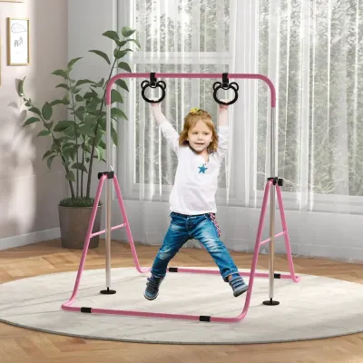 Gymnastikstång för Barn med Romerska Ringar, Rosa