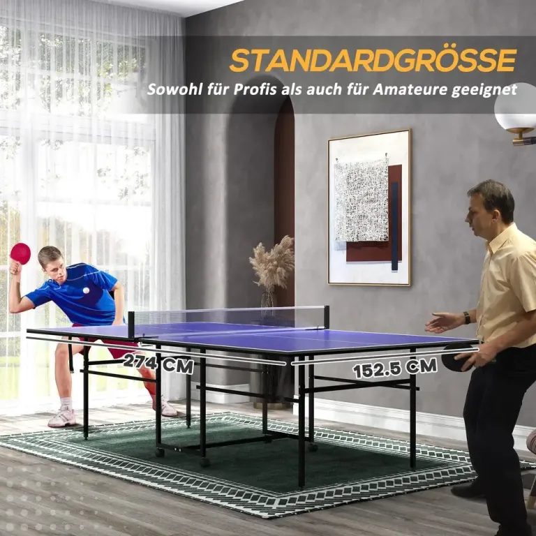 Bordtennisbord Pingisbord Blå av Stål Racketar Bollar